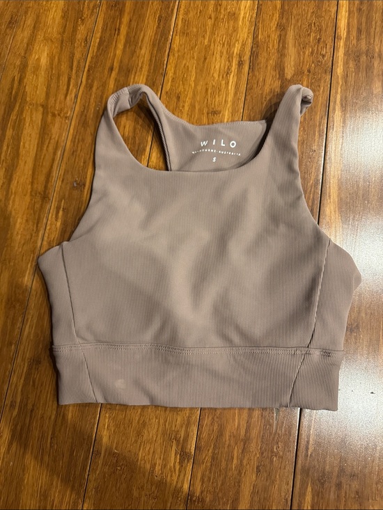 Wilo The Label Other - Wilo Ribbed High-Neck Bralette in Taupe